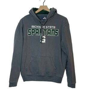 Michigan State Spartans Hoodie Sweatshirt Mens Size Large Gray Pullover Athletic
